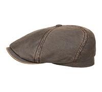 Stetson Brooklin Old Cotton Flatcap Hombre - Gorra Plana en Look Desgastado - Gorra con protección UV 40 - Gorra Plana con algodón - Gorra Plana Primavera/Verano - Gorra de Hombre marrón L (58-59 cm)