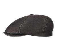 Stetson Brooklin Old Cotton Flatcap Hombre - Gorra Plana en Look Desgastado - Gorra con protección UV 40 - Gorra Plana con algodón - Gorra Plana Primavera/Verano - Gorra de Hombre Negro L (58-59 cm)