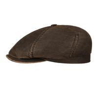 Stetson Brooklin Old Cotton Flatcap Hombre - Gorra plana en look desgastado - Gorra con protección UV 40 - Gorra plana con algodón - Gorra plana Primavera/Verano - Gorra de hombre marrón XL (60-61 cm)