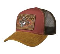 Stetson Gorra Trucker Cowboy Skull Hombre - Camionero de béisbol Malla Snapback, con Visera, Visera Verano/Invierno Primavera Verano Otoño Invierno - Talla única Rojo