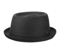 Stetson Sombrero Dawson Pork Pie Mujer/Hombre - de Playa Sol Fedora Verano Primavera/Verano - XL (60-61 cm) Negro