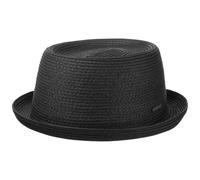 Stetson Sombrero Dawson Pork Pie Mujer/Hombre - de Playa Sol Fedora Verano Primavera/Verano - XXL (62-63 cm) Negro