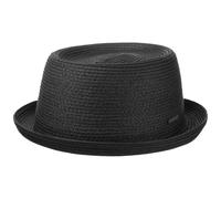 Stetson Sombrero Dawson Pork Pie Mujer/Hombre - de Playa Sol Fedora Verano Primavera/Verano - S (54-55 cm) Negro