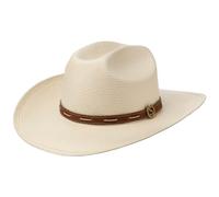 Stetson Sombrero de Paja Edcouch Oeste Toyo Hombre - Sol Vaquero Verano con Banda Piel Primavera/Verano - XL (60-61 cm) Natural