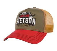 Stetson Gorra Trucker Festival Live and Loud Hombre - Camionero de béisbol Malla Snapback, con Visera, Forro, Forro Verano/Invierno Primavera Verano Otoño Invierno - Talla única Beige-Rojo