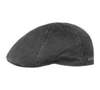 Stetson Flatcap Level para Hombre - Gorra Plana con algodón - Gorra de Hombre con protección UV 40+ - Gorra en Look Retro - Gorra Plana Verano/Invierno - Flat Cap Negro M (56-57 cm)