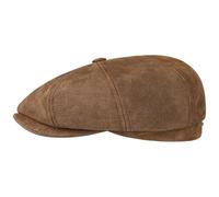 Stetson Gorra Burney Hatteras, Hombre - 100% Cuero auténtico - Gorra de Primera Calidad con Forro de algodón - Gorra Newsboy de Ocho Piezas - Boina Moderna - Verano/Invierno marrón S (54-55 cm)