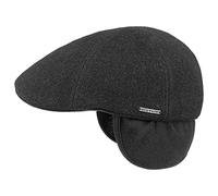 Stetson Gorra con Orejeras Texas Wool Hombre - de Lana Gorro Ivy Visera, Orejeras, Forro, Forro otoño/Invierno Invierno - L (58-59 cm) Antracita