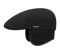 Stetson Gorra con Orejeras Texas Wool Hombre - de Lana Gorro Ivy Visera, Orejeras, Forro, Forro Invierno otoño/Invierno - L (58-59 cm) Negro