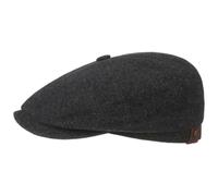 Stetson Gorra con Visera Hatteras Noir, Mujer/Hombre - Gorra Plana con Lana y Cachemira - otoño/Invierno - Boina con Forro de Franela - Gorra chata Antracita 60 cm
