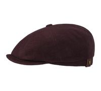 Stetson Gorra con Visera Hatteras Noir, Mujer/Hombre - Gorra Plana con Lana y Cachemira - otoño/Invierno - Boina con Forro de Franela - Gorra chata Burdeos 58 cm