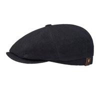 Stetson Gorra con Visera Hatteras Noir, Mujer/Hombre - Gorra Plana con Lana y Cachemira - otoño/Invierno - Boina con Forro de Franela - Gorra chata Azul 58 cm