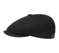 Stetson Gorra con Visera Hatteras Noir, Mujer/Hombre - Gorra Plana con Lana y Cachemira - otoño/Invierno - Boina con Forro de Franela - Gorra chata Negro 59 cm