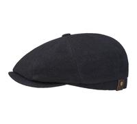 Stetson Gorra con Visera Hatteras Noir, Mujer/Hombre - Gorra Plana con Lana y Cachemira - otoño/Invierno - Boina con Forro de Franela - Gorra chata Azul 56 cm