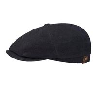 Stetson Gorra con Visera Hatteras Noir, Mujer/Hombre - Gorra Plana con Lana y Cachemira - otoño/Invierno - Boina con Forro de Franela - Gorra chata Azul 57 cm
