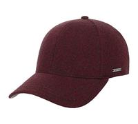 Stetson Gorra de Lana Plano, Hombre - Gorra de béisbol con el Dorso de la Visera de Cuero - Gorra de Caballero con diseño en Espiga - con Forro de algodón - otoño/Invierno Rojo Oscuro XL (60-61 cm)