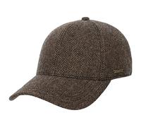 Stetson Gorra de Lana Plano, Hombre - Gorra de béisbol con el Dorso de la Visera de Cuero - Gorra de Caballero con diseño en Espiga - con Forro de algodón - otoño/Invierno marrón S (54-55 cm)