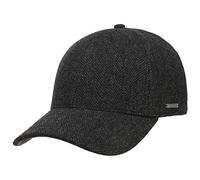 Stetson Gorra de Lana Plano, Hombre - Gorra de béisbol con el Dorso de la Visera de Cuero - Gorra de Caballero con diseño en Espiga - con Forro de algodón - otoño/Invierno Antracita XL (60-61 cm)