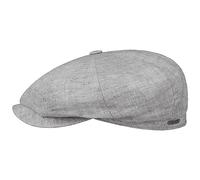 Stetson Gorra de Lino Hatteras Classic Mujer/Hombre - Newsboy con Visera, Forro Primavera/Verano Primavera Verano Otoño Invierno otoño/Invierno - 58 cm Gris Claro