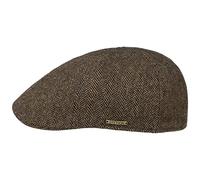 STETSON Gorra de periódico Texas Wool Herringbone para hombre, marrón y negro, M