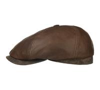Stetson Gorra de Piel Brooklin Hombre - Gorras Invierno con Visera, Forro Otoño Verano Primavera Verano/Invierno - L (58-59 cm) marrón