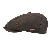 Stetson Gorra de Piel Vintage McCook Mujer/Hombre - Gorro Ivy con Visera, Forro Invierno Otoño Primavera Verano Verano/Invierno - L (58-59 cm) marrón Oscuro