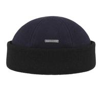 Stetson Gorra Docker Sparr Hombre - Made in The EU Forro Polar Beanie de Lana Gorro con Vuelta Vuelta, Docker, Forro, otoño/Invierno - M (56-57 cm) Azul Oscuro