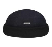 Stetson Gorra Docker Sparr Hombre - Made in The EU Forro Polar Beanie de Lana Gorro con Vuelta Vuelta, Docker, Forro, otoño/Invierno - L (58-59 cm) Azul Oscuro