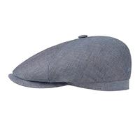 Stetson Gorra Gatsby de Lino Brooklin Mujer/Hombre - Made in The EU Gorros Verano Herringbone con Visera, Forro Primavera/Verano - M (56-57 cm) Tela Vaquera