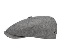 Stetson Gorra Gatsby Espiga Hatteras Hombre - Made in Germany Gorro de Seda Cachemira Lana Virgen con Visera, Forro, Forro Invierno Otoño Primavera Verano Verano/Invierno - 58 cm Gris