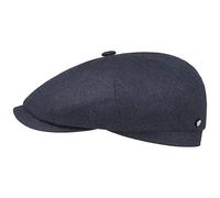 Stetson Gorra Gatsby Espiga Hatteras Hombre - Made in Germany Gorro de Seda Cachemira Lana Virgen con Visera, Forro, Forro Invierno Otoño Primavera Verano Verano/Invierno - 58 cm Azul Oscuro