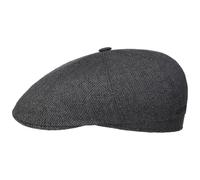 Stetson Gorra Harridge Silk Hombre - Made in Germany Gorro Ivy con Visera, Forro Primavera/Verano Verano - 56 cm Gris-Negro
