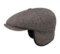 Stetson Gorra Hatteras Classic Ear Flaps Hombre - Made in The EU Newsboy de Lana Protector Orejas con Visera, Orejeras, Forro Invierno otoño/Invierno - 59 cm marrón Oscuro