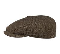 Stetson Gorra Hatteras Classic Wool Hombre - Newsboy de Lana con Visera, Forro, Forro otoño/Invierno - 60 cm marrón-Negro