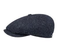 Stetson Gorra Hatteras Classic Wool Hombre - Newsboy de Lana con Visera, Forro, Forro otoño/Invierno - 61 cm Negro-Azul