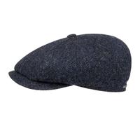 Stetson Gorra Hatteras Classic Wool Hombre - Newsboy de Lana con Visera, Forro, Forro otoño/Invierno - 62 cm Negro-Azul