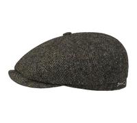 Stetson Gorra Hatteras Dark Herringbone Hombre - Made in The EU Newsboy con Visera, Visera otoño/Invierno Otoño Invierno - M (56-57 cm) Verde Oliva-Melange