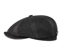 Stetson Gorra Hatteras Denim Garage Hombre - Newsboy con Visera otoño/Invierno Otoño Invierno - M (56-57 cm) Negro