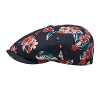 Stetson Gorra Hatteras Flowlin Mujer/Hombre - Newsboy de Lino con Visera, Forro Verano Primavera/Verano - S (54-55 cm) Azul Oscuro