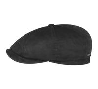 Stetson Gorra Hatteras Goat Suede Hombre - Made in Germany de Gorras Invierno con Visera, Forro Otoño Verano Primavera Verano/Invierno - 57 cm Negro