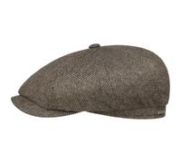 Stetson Gorra Hatteras Harridge Wool Hombre - Made in The EU Newsboy con Visera, Forro, Forro Invierno otoño/Invierno - S (54-55 cm) Beige