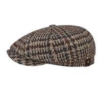 Stetson Gorra Hatteras Hoback Virgin Wool Hombre - Made in The EU de Lana Newsboy con Visera, Forro, Oversize Invierno otoño/Invierno - 58 cm Beige