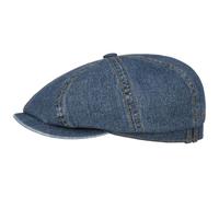 Stetson Gorra Hatteras Jeans Hombre - Newsboy Gorro Ivy Vaquera con Visera, Forro Otoño Verano Primavera Invierno Verano/Invierno - S (54-55 cm) Tela Vaquera