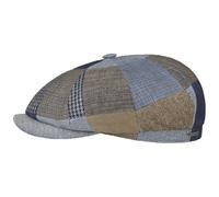 Stetson Gorra Hatteras Laughlin Mujer/Hombre - Made in The EU Newsboy con Visera, Forro, Forro Primavera/Verano Primavera Verano - L (58-59 cm) marrón-Azul