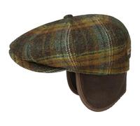 Stetson Gorra Hatteras Meadville Ear Flap Hombre - de Lana Newsboy con Visera, Orejeras, Forro Invierno otoño/Invierno - XL (60-61 cm) Verde