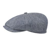 Stetson Gorra Hatteras Summer Linen Hombre - Made in Germany de Lino Newsboy con Visera Verano Primavera/Verano - 59 cm Azul