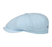 Stetson Gorra Hatteras Sustainable Cotton Mujer/Hombre - Made in The EU de algodón Newsboy con Visera Verano Primavera/Verano - S (54-55 cm) Celeste