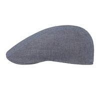 Stetson Gorra Herringbone Lino Hombre - Made in The EU de Gorro Ivy con Visera, Forro Verano Primavera/Verano - 61 cm Azul