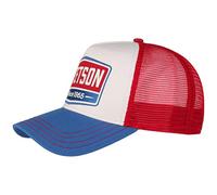 Stetson Gorra Highway Trucker Mujer/Hombre - de Malla Beisbol Snapback Cap Snapback, con Visera Verano/Invierno - Talla única Azul-Rojo