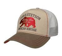 Stetson Gorra JBS-Bear Trucker Hombre - de Malla Beisbol Snapback Cap Snapback, con Visera Verano/Invierno Primavera Verano Otoño Invierno - Talla única Small Beige
